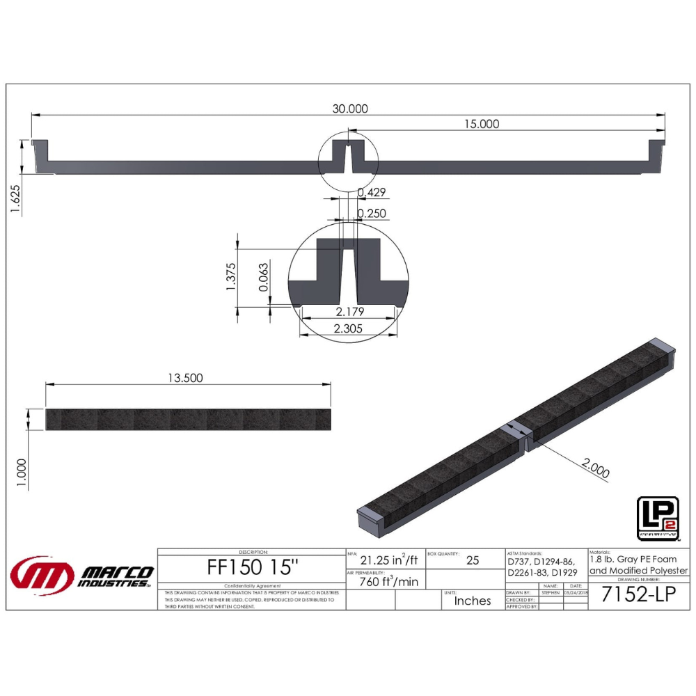 Ridge Vent – Hi-Lok (FF150) 15″ 4-Pack
