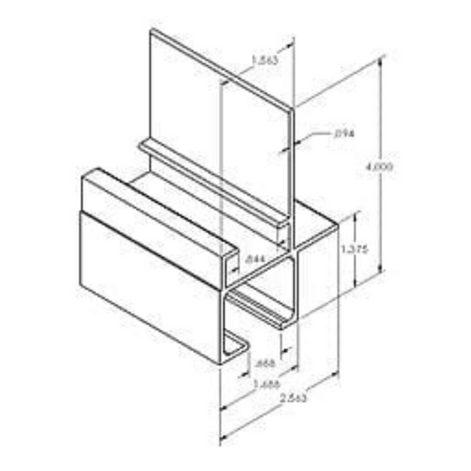 SPO-Bottom Rail With Guide - 10'