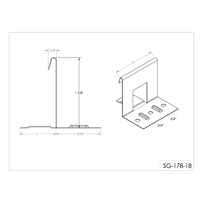 1-3/4" Snap lock Standing Seam Metal Roofing Clip - Stainless
